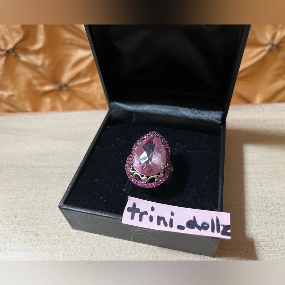Affinity Gems Kunzite & Pink Sapphire Teardrop Ring, Sterling Silver NWT - Picture 2 of 9